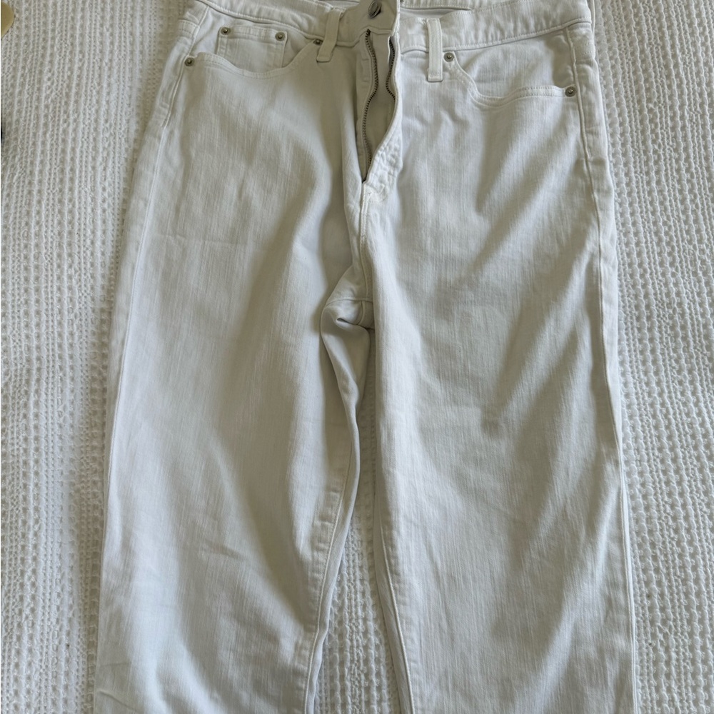 Jcrew toothpick high rise white jeans